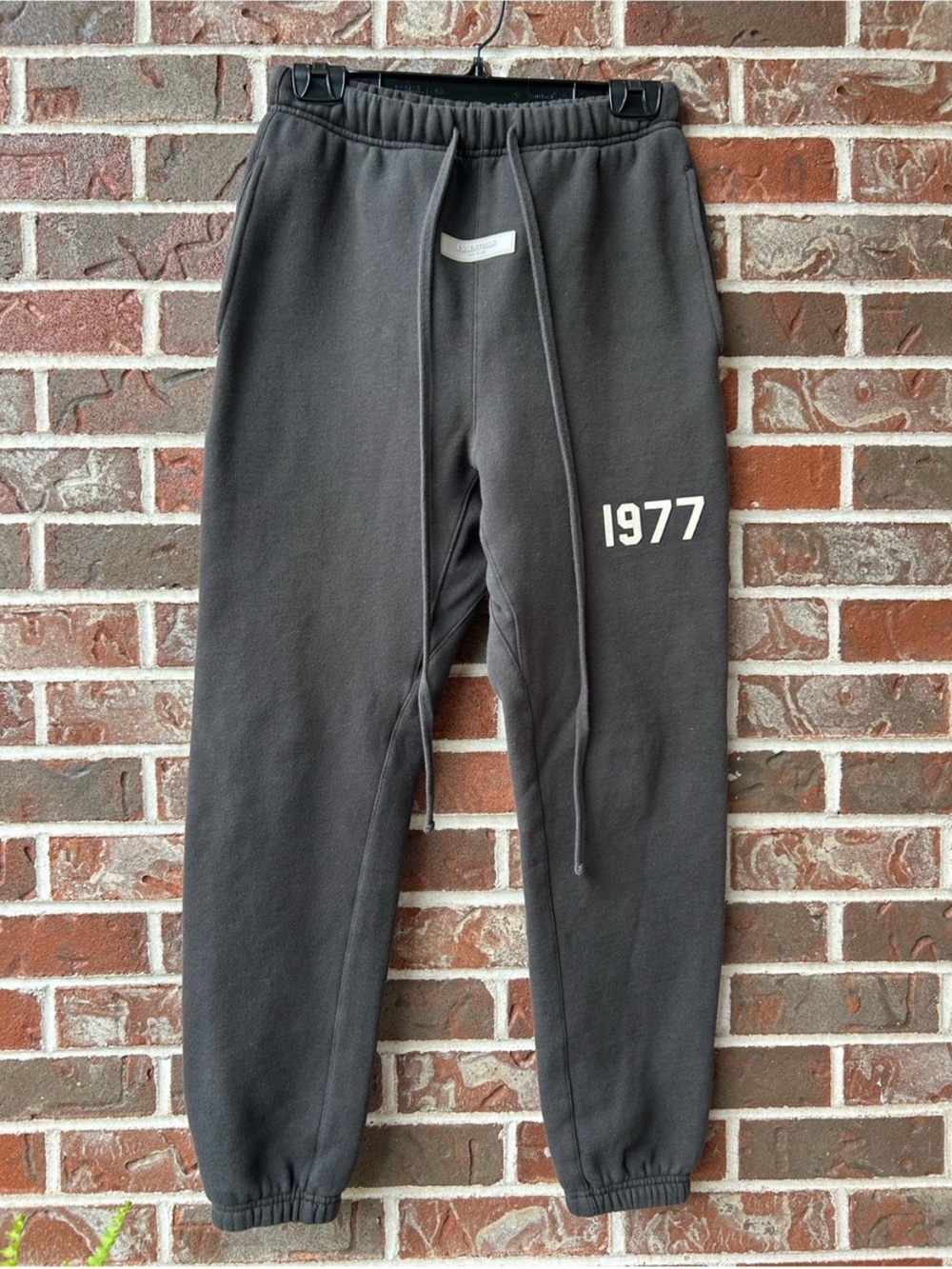 Fear of God Track Pants - Charcoal Gray with White '1977'